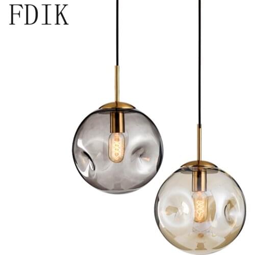 Modern Glass Ball Pendant Lights Nordic Led HangLamp for Bedroom Living Room Kitchen Lamp Simple Indoor Decor Lighting Fixture