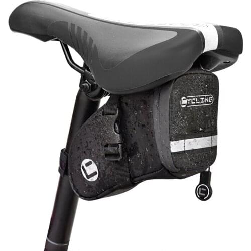Bike Seat Bag Waterproof Bicycle Saddle Bag Under Seat for Mountain Road Bikes Black