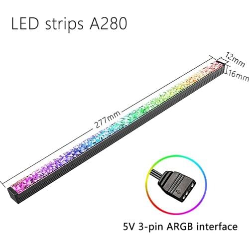 Aluminum alloy RGB PC Case LED Strip Magnetic Computer Light Bar 5V/3PIN Small 4Pin ARGB Motherboard Light-Strip