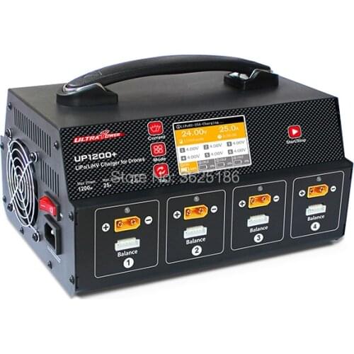 Ultra Power UP1200+ 25A UAV/Agricultural Drone Fast Balance Charger With Display Screen For 8 Channel 2-6S LiPo LiHV Battery