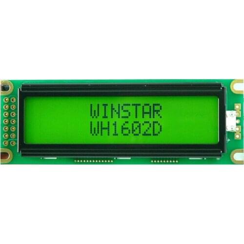 WH1602D WINSTAR 16*2 LCD 5V Modulewhich is built in with ST7066 controller IC or equival screen green backlight new and original