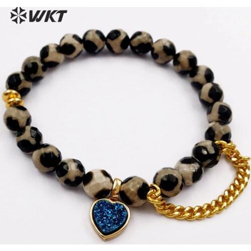 WT-B394 New arrival!stone bracelet high-quality raw stone beads flexiable bracelet multi stone optional for women jewelry making