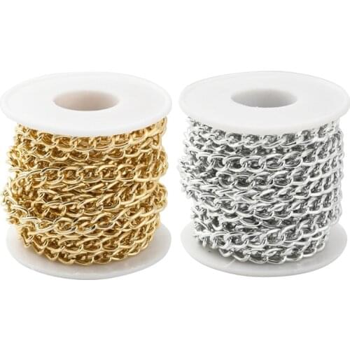 1 Roll 5m Aluminum Twisted Curb Chains for DIY Necklaces Bracelets Materials Jewelry Making Findings