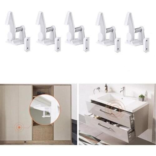 1 Set Multifunctional Cupboards Lock Invisible Safety Lock Strong Adhesive Child Anti-pinch Safety Lock for Cabinet