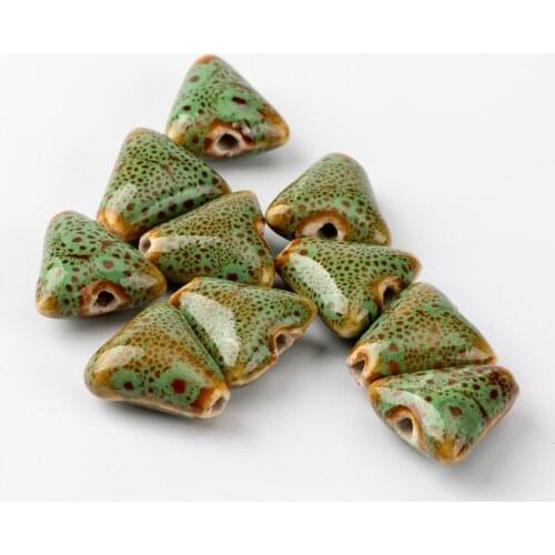 16# 20pcs Triangle Shape Porcelain Bead For Jewelry Making for necklace making handmade China Ceramics beads #A430C