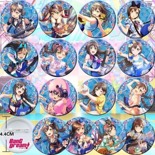 16pcs BanG Dream Shirokane Rinko Bedge Collect Backpack Bags Badge 44mm Button Brooch Pin Souvenir Figuras Cosplay Gift