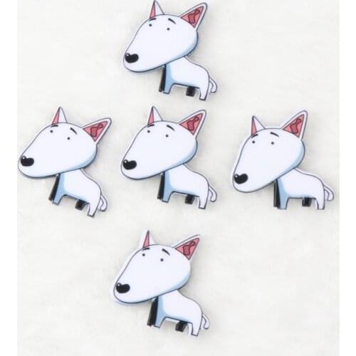 White Cartoon Dog Flatback Acrylic Cabochons Scrapbook Craft Buttons 40mm DIY phone decor Headwear accessories 5pcs 2018 MZ39