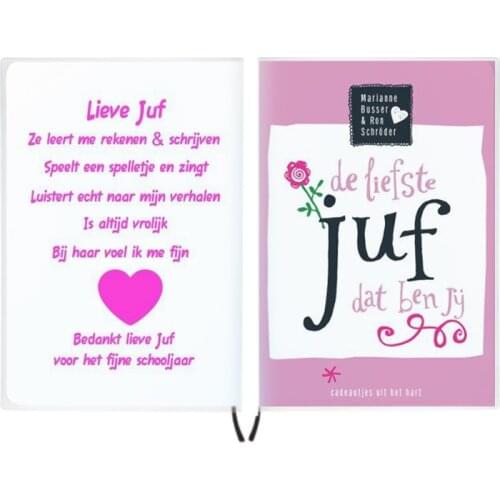 Notebook VOOR DE Liefste Juf Notitieboekje Noek Bedankt Meester Gedicht Cadeau Mijn Lieve JUF Thank You Teacher Day Gift Dairy