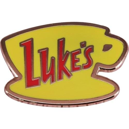 Lukes Diner coffee mug brooch Gilmore Girls fan club pin vibrant shiny lovely flair addition gift for her birthday