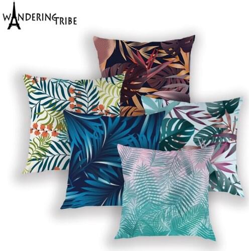 Tropical Plant Cushion Cover Flower Leaf Living Room Pillows Case Farmhouse Decoration Cushions Covers Print Pillow Cases Kissen