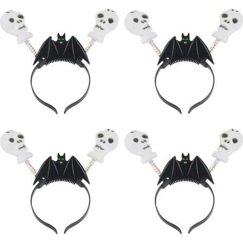 Halloween Head Buckle Skull Color Luminous Head Buckle Makeup Costume Props Bat Flash Headband