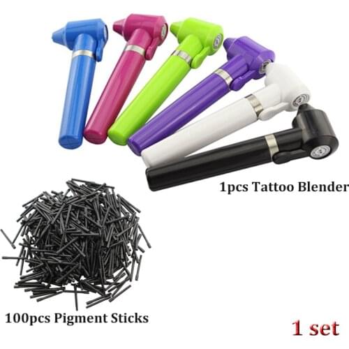 1p Electric Tattoo Ink Mixer Pigment Agitator Tattoo Blender with 100p Pigment Sticks Body Art Tattoo Accesories Do Dropshipping