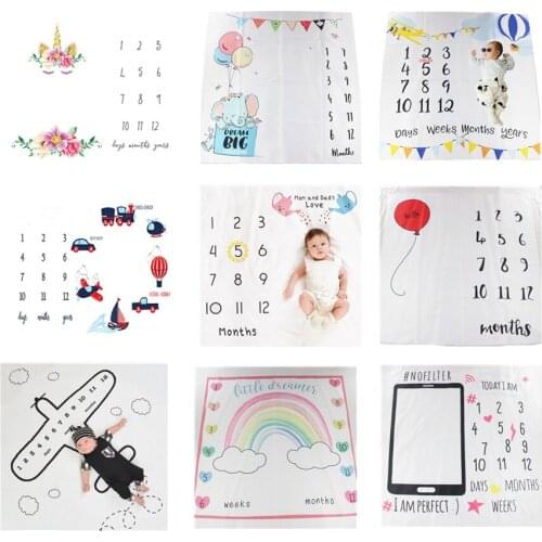 Baby Milestone Photo Props Background Blankets Infant Backdrop Cloth Calendar Bebe Photo Accessories Children Photo Carpet