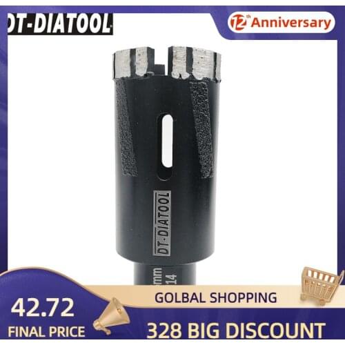 DT-DIATOOL 1pc Dia 45mm M14 Thread Laser Welded Diamond Dry Drilling Core Bit For Granite Marble Nature Stone Drill Bit Hole Saw
