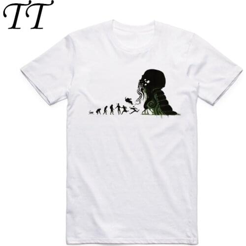 2019 S-XXXL Evolution of Cthulhu Funny T-shirt Short sleeve O-Neck Hip Hop Summer Casual homme Streetwear Swag Harajuku T shirt