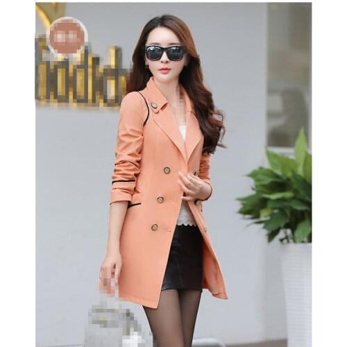 ZG1284 2020 Autumn and winter new large size womens long womens thin chunqiu windbreaker coat cheap wholesale