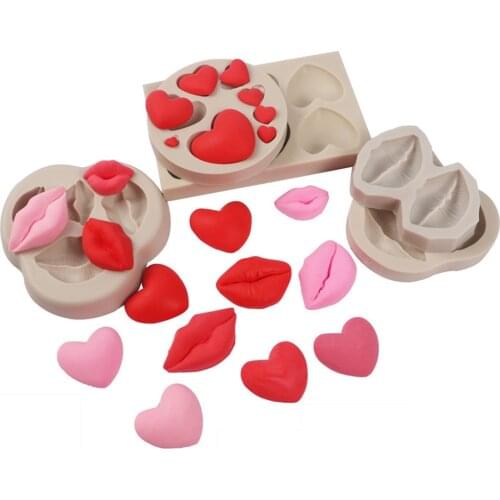 Lip Heart Shapes Silicone Mold Sugarcraft Cookie Cupcake Chocolate Baking Mold Fondant Kitchen Gadgets Cake Decorating Tools
