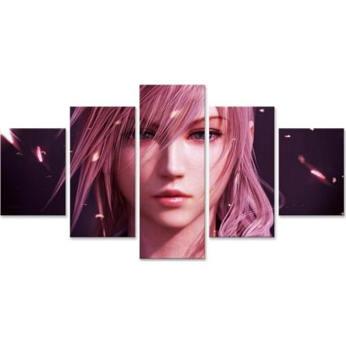Lightning Final Fantasy 13 Game Home Decoration Canvas Painting HD Prints 5 Pieces Wall Art Modular Modern Pictures