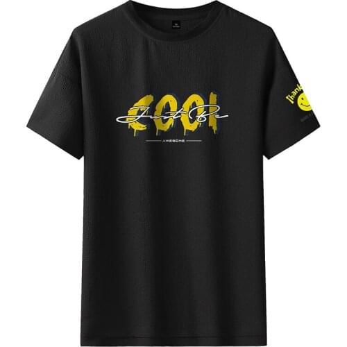 COOL T Shirts Men New Arrival Summer Slim Fit Top Casual Men`s Short Sleeve T-Shirt Plus Size 4XL Daily Clothing Black White Tee