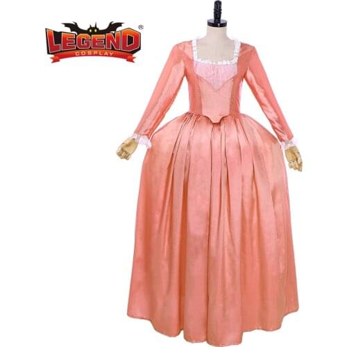 Cosplay legend Musical Hamilton Cosplay Dress Hamilton Angelica Schuyler Stage Pink Gown Women Colonial Dress WH001
