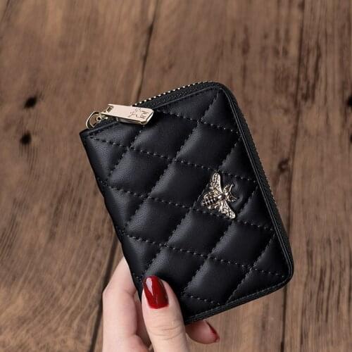 Leather Mini womens card holder light and fashionable small wallet large capacity card bag