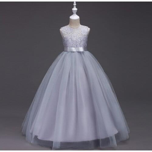 Summer Flower Lace Girls Wedding Pageant Party Dresses Princess Formal Prom Gowns Size 3-14 Years 2020 New Girl Clothes CA625