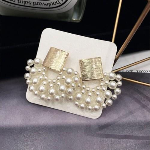 Yaologe New Design Originality Korean Style Women Jewelry Scalloped Pearl Earrings Girl Party Gifts 2020 Drop Earrings