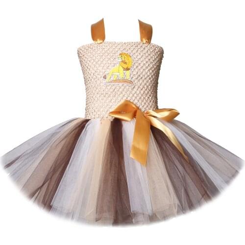 Toddler Baby Girls Tutu Dress Lion Halloween Party Dresses for Kids Girl Children Carnival Cosplay Costumes Animal Age 1-12Years