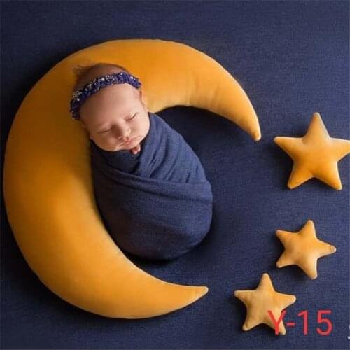 Newborn Photography Props Moon Pillows Stars Baby Shoot Studio Photography Accessories Creative Posing Props Cushion Mat