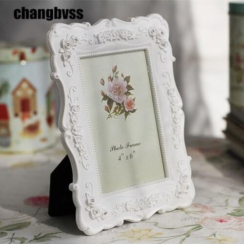 Romantic White 6/7/8/10 Inch Desktop Photo Frames Home Decor Picture Frame For living Room Picture Frames Gift For Wedding