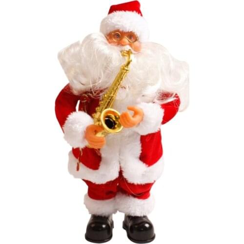 Christmas Electric Santa Claus Toys Home Decor Party Decoration Standing Sing Dance Doll Festival Ornaments Gifts Toy For Kids