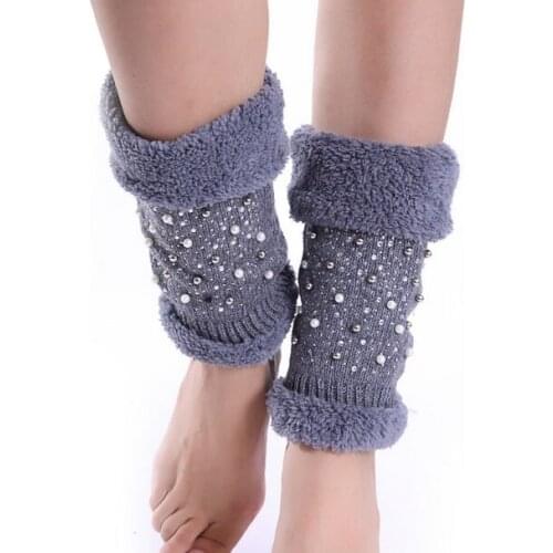 Christmas pearl rhinestone fleece leg warmers 10pair/lot #393