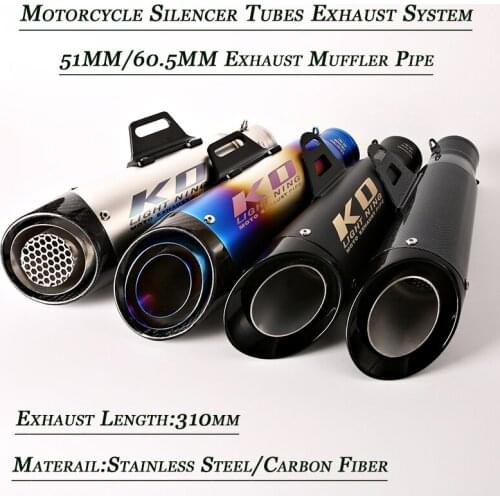 Exhaust Silencer Tubes Removable DB Killer Refit For 60mm 51mm 60.5mm 61mm Diameter Motorcycle Muffler Tip Pipe System Silp on