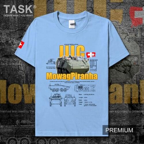 Swiss Army Mowag Piranha IIIC 88 armored transport vehicle mens t shirt Short Sleeve clothing fashion mens Top summer clothes