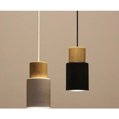 Nordic Led Wooden Pendant Light Modern Rrought Iron Painted Metal Macaron Hanging Lamp Colorful Dining Room Home Decor