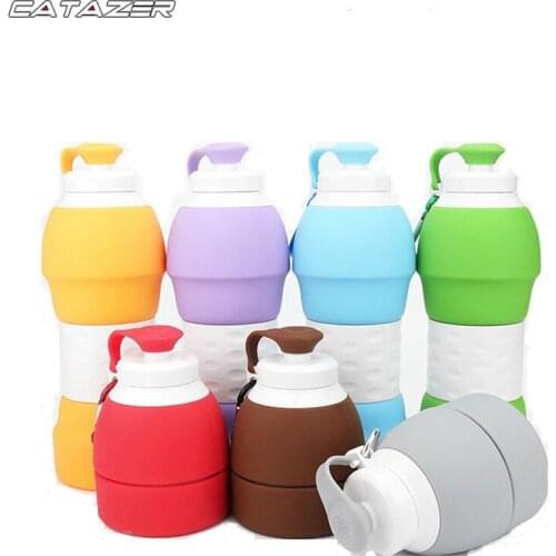 580ml Outdoor Travel Foldable water bottle Silicone cup Folding water bottle Mini Collapsible bottled water bottles 3 colors