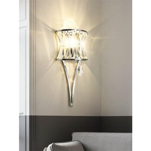 Post Modern Crystal Living Room Wall Lamps Nordic Bedroom Lamp Hotel Aisle Lamp Corridor Bedside Light Dimming Sconce Wall Light