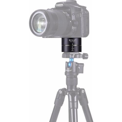 PULUZ 360 Degrees Panning Rotation 60 Minutes Time Lapse Stabilizer Tripod Head Adapter for DSLR Camera Tripod Head