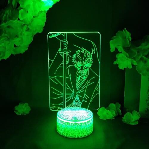 LED Light Manga Anime Avatar Bleach Acrylic Night Lamp RGB Flashing Cool Gift 3D Cartoon Child Room Decor