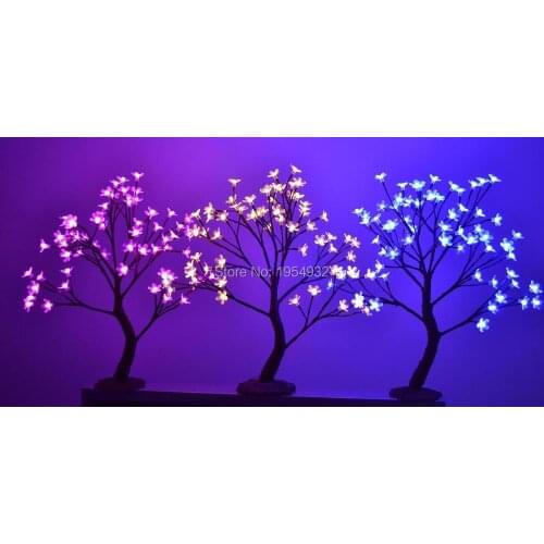 Indoor & Outdoor 64 LED Mini Size Cherry Blossom Tree Light in 55cm Height with artifical nature trunk treatment Resin Base
