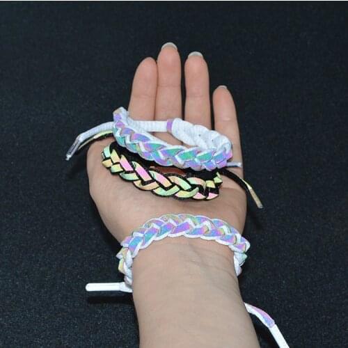 Multiple series Little Lion Fluorescent Woven Holographic Reflective Bracelet Luminous Colorful Starry Sky Shoelace Bracelet