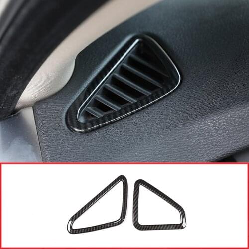 Carbon Fiber Style Car Dashboard Side Air Conditioning AC Outlet Vent Trim For BMW X5 F15 2014-2018 Car Accessories 2pcs