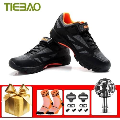 TIEBAO Sapatilha Ciclismo Mtb Cycling Shoes Add Pedals Breathable Self-locking Rubber Sole Non-slip Riding Bicycle Sneakers