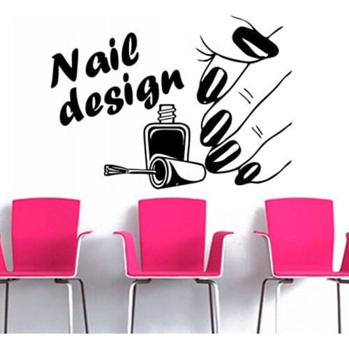 Nail Art Salon Shop Wall Decal Beauty Salon Sticker Vinyl Wall Decals Decor Mural Nail Art Salon Shop Glass Window Sticker