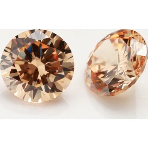 Wuzhou selling 1mm-3mm 500pieces/bag champagne color cz gemstone factory prices charming cubic zirconia in 2020