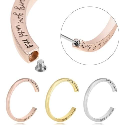Men Women Urn Jewelry Bangle Bracelet Open Lettering Stainless Steel Bangles Cremation Ashes Urn Memorial Bracelets Unisex HOT