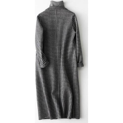 Real Side Double Wool Coat Female Jacket 2020 Autumn Winter Jacket Women Plaid Korean Woolen Coats Casaco Feminino MY en s