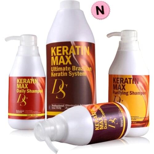 1000ml DS Max 5% Formalin Keratin Treatment+500ml Purifying Shampoo+Daily Shampoo and Conditioner For Hair Straighten and Repair