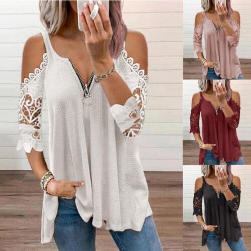 2021 New Summer V-Neck Petal Half Sleeve Camisole Zipper Lace T-Shirt Oversize Off Shoulder Loose Casual Top Tee Women Tunic top