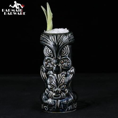 550ml Ceramic Tiki Mug Creative Porcelain Beer Wine Mug Cup Bar Tool